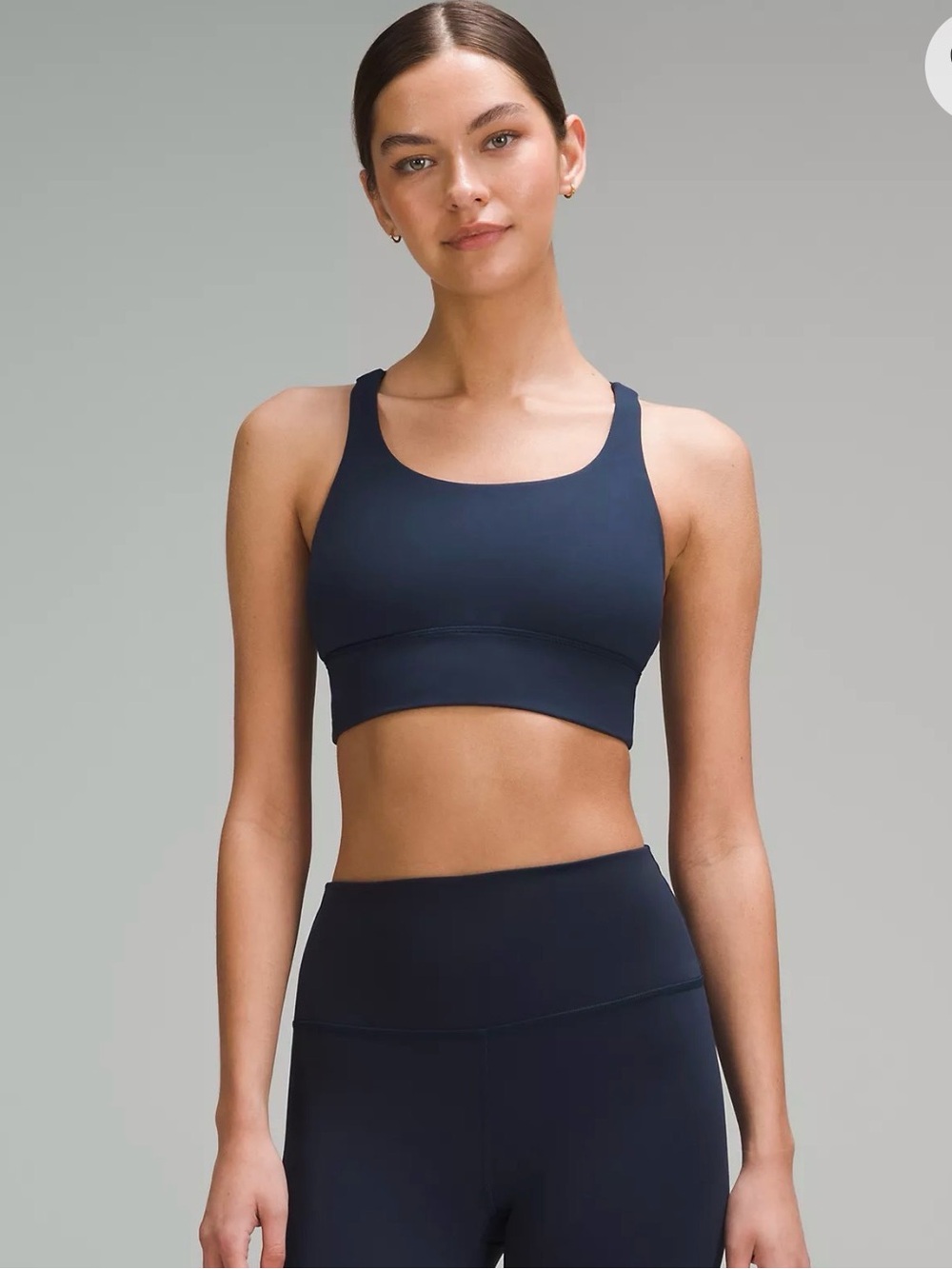 lululemon Energy Longline Bra, Medium Support, B-D Cups, size 12, True Navy